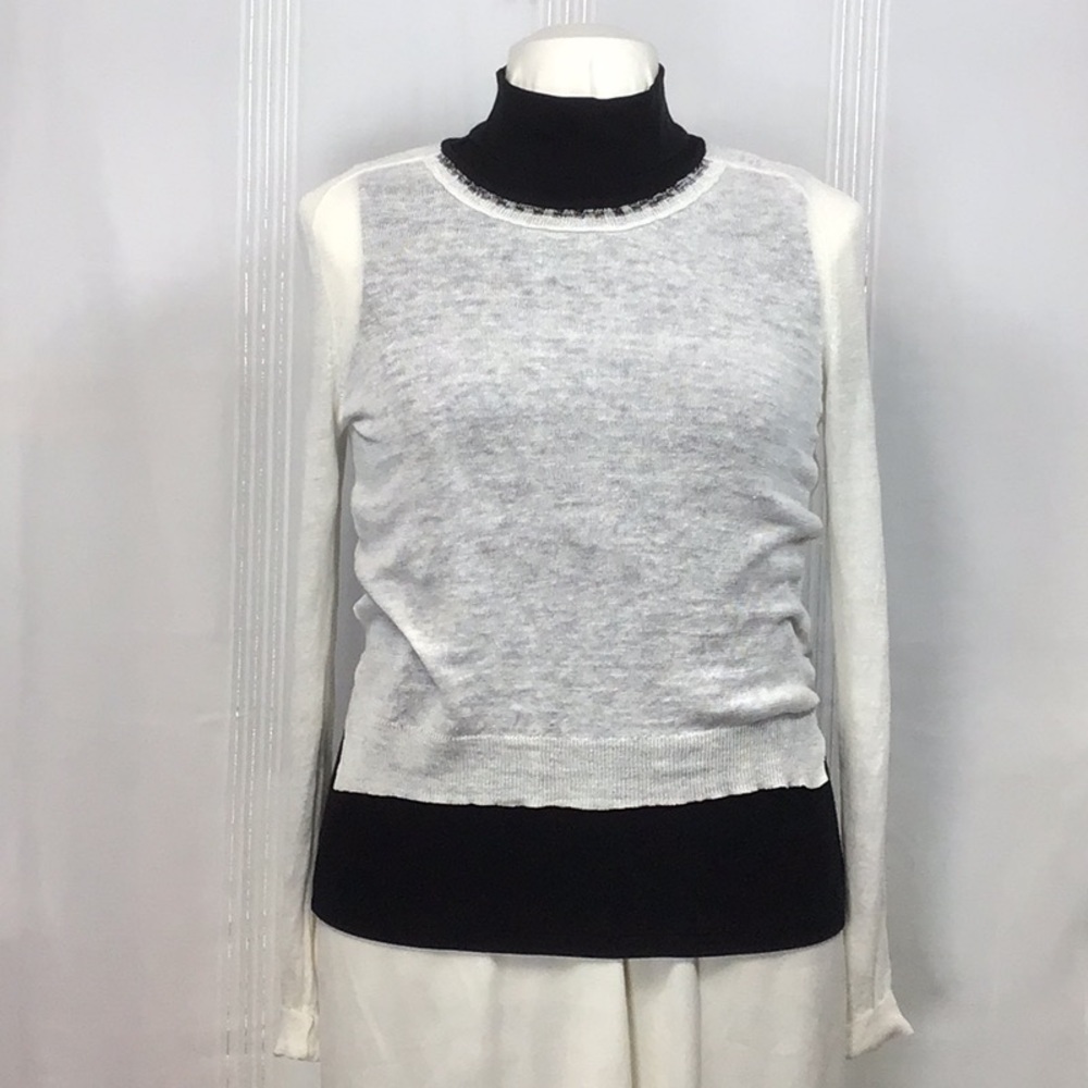 Inhabit ‘Lotus’ Off White Sheer Linen Knit Top Long Sleeve Sz.L
